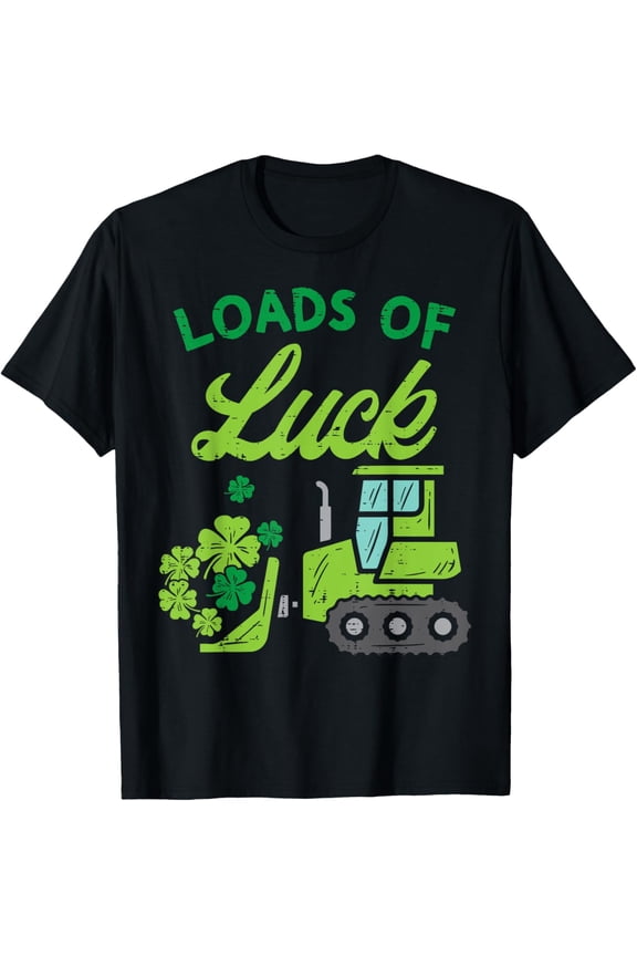 Load Of Luck Bulldozer Shamrock St Patricks Day Kids Boys T-Shirt