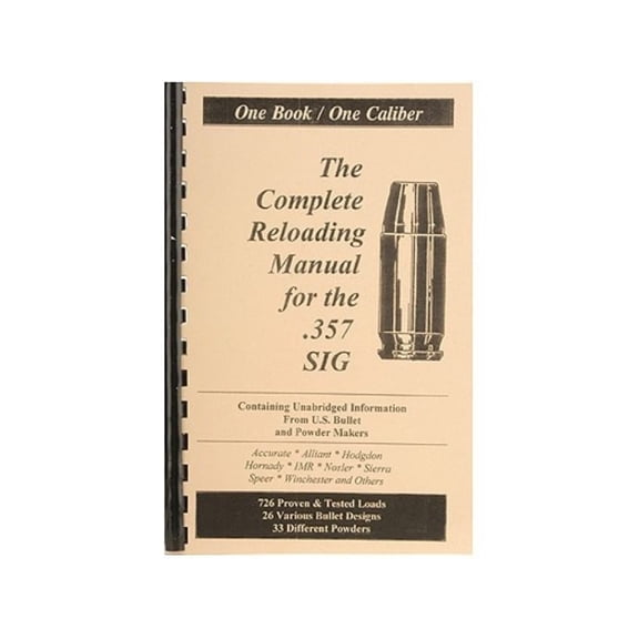 Loadbooks USA 357 Sig Reloading Manual