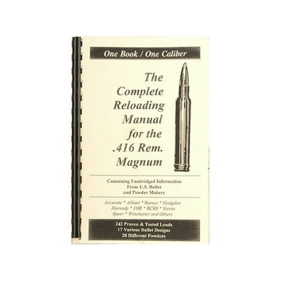 Loadbooks USA 416 Remington Magnum Reloading Manual