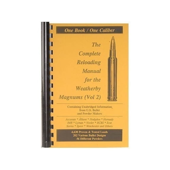 Loadbooks USA Weatherby Magnums Volume 2 Reloading Manual Calibers 300 to 460