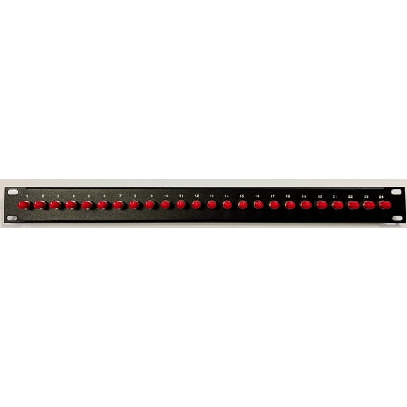 Loaded Adapters 24 Port ST Fiber Optic Cable Distribution Patch Panel (Loaded 1u) 19" with ST Female/Female