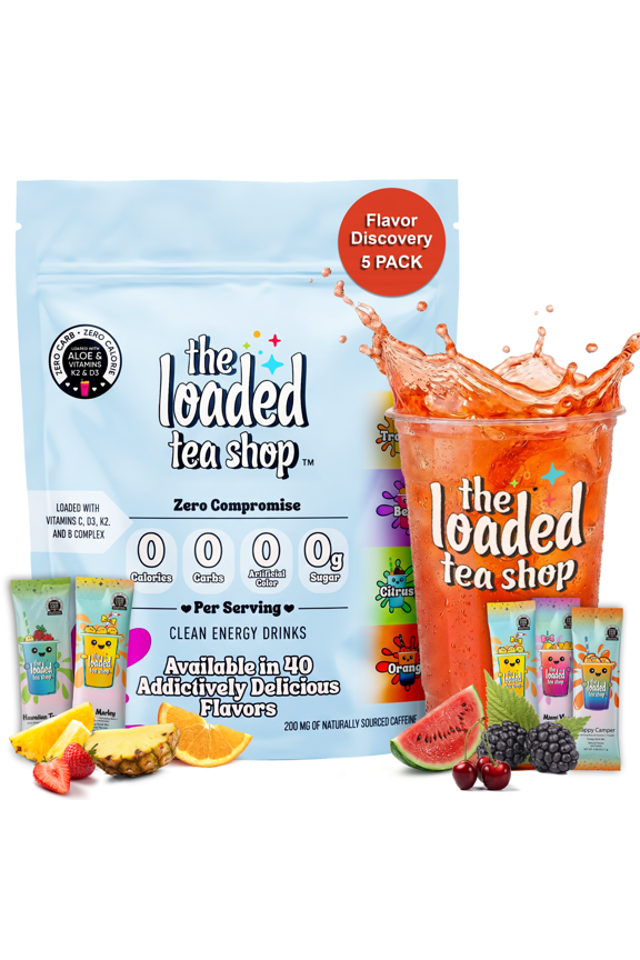 Energy Drink Mix Packets, Flavor Discovery 5 pack, Sugar-Free, 200mg Caffeine, B Vitamins, Zero Calorie, No Artificial Flavors