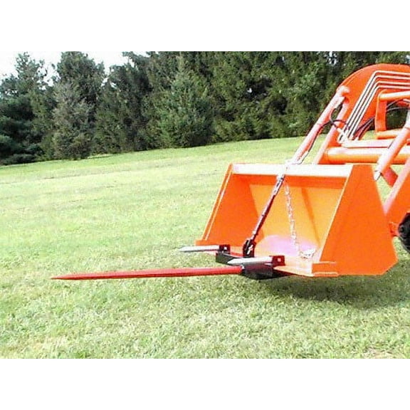 Loader Bucket Hay Bale Spear Attachment w/ 39" Bale Spear & Stabilizer Spikes, Rated 3000 LB