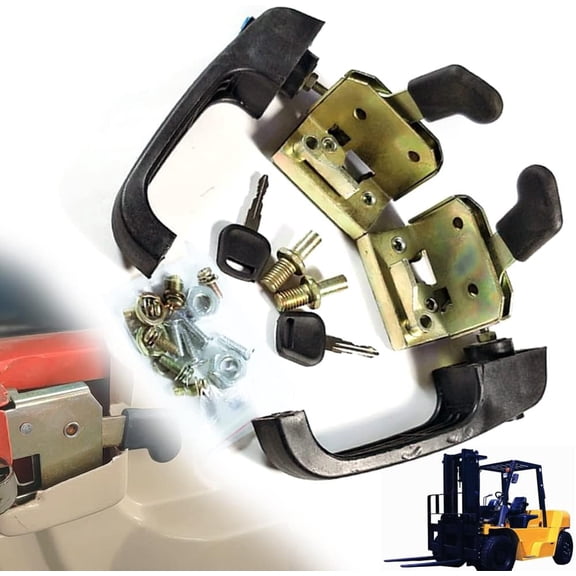 Loader Door Locks, Heavy Equipment Universal Door Handle Set Double-Sided Door Opening Load Door Latch with Flip Handle, for Electric Tricycles Loader Doors Tractors