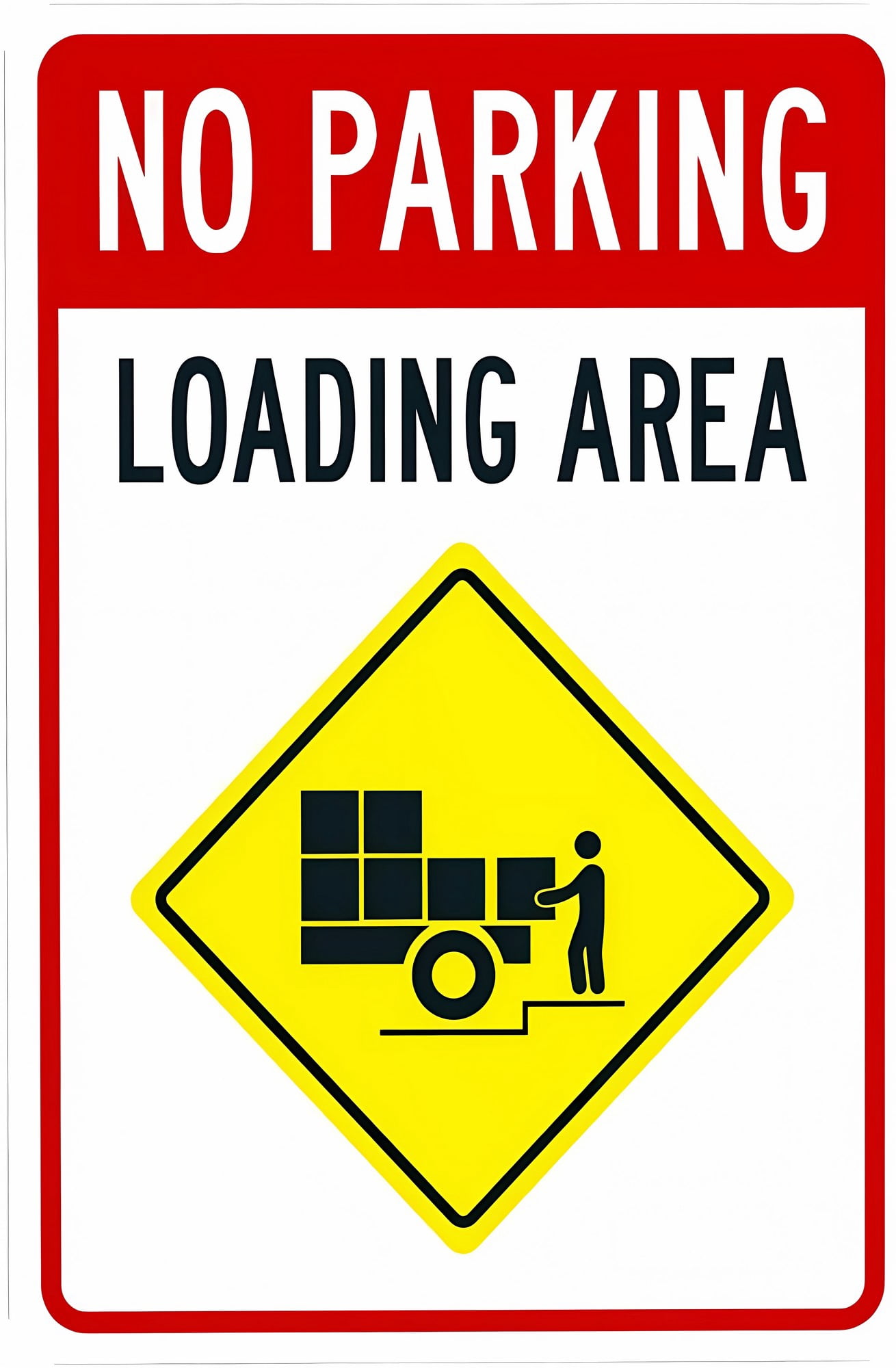 Loading Area (With Graphic) Warning Sign, Metal Security Sign - 8