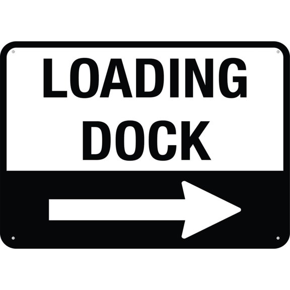 Loading Dock Right Arrow Sign Signs Outdoor, Uv Printed Aluminum 12 X 8 In, Weatherproof And Security Signs For Home Or Business