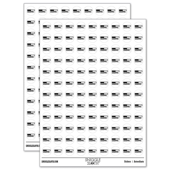 Loading Funny Slow Lazy 200+ Round Stickers - White - Gloss Finish - 0.50" Size