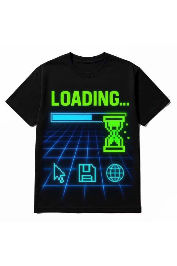Loading Please Wait Y2K Computer PC T Shirt