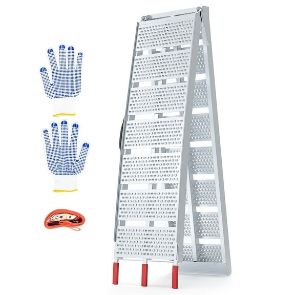 Loading Ramp – 940 Lbs Capacity, 7.5ft Aluminum Motorcycle Ramp for Pickup Trucks & Trailers, 91" L x 11.4" W, 1 Pc