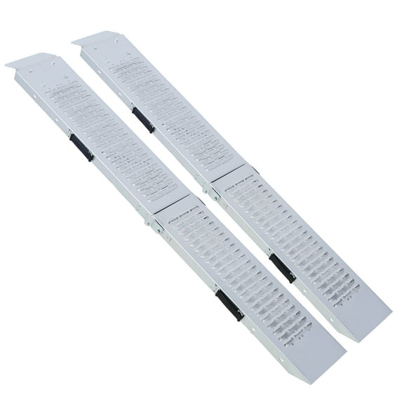 LuckyNote Folding Loading Ramps 2-Pack, 63" Bike Ramps for Motorcycle & ATV, 950 lbs Capacity, Galvanized Steel, Portable Outdoor Ramp