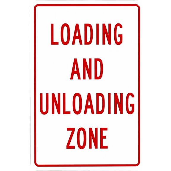 Loading And Unloading Zone Warning Sign, Metal Security Sign - 8"x12" Safety Wall Decor for Home Business Yard Garden Office Street Road Indoor Outdoor Easy to Mount