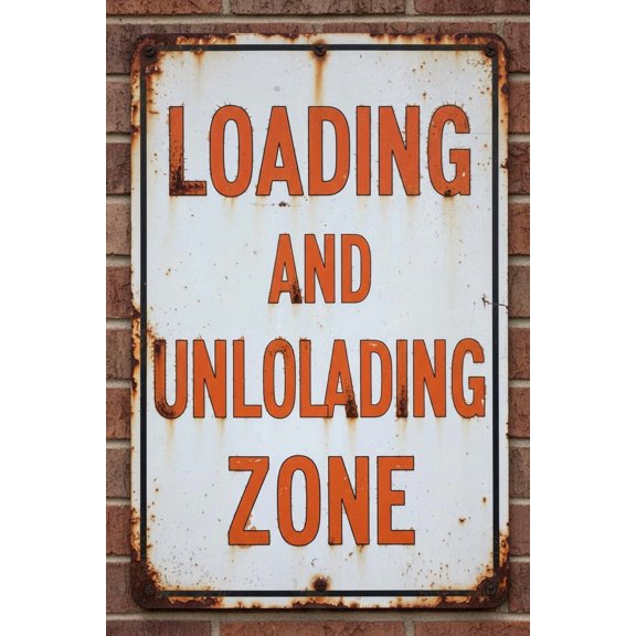 Loading Zone|Full Color Metal Single-sided Street Parking Sign|Fade Resistant And Weatherproof|Rounded Corners, Predrilled Holes|8"x12"Inches Vintage Signs Aluminum Plates Printed