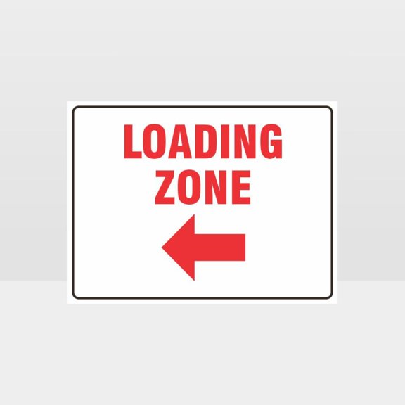 Loading Zone Left Arrow Sign - Traffic Metal Tin Sign Alternative 12x8 Inch