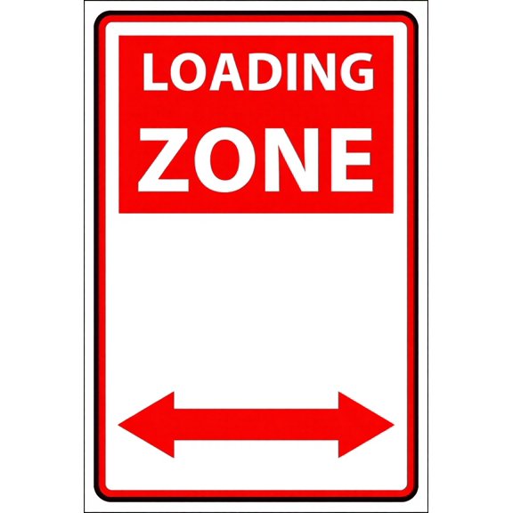 Loading Zone Metal Sign (With Symbol) - 8"x12" Aluminum UV Printed Sign (4 Pre-Drilled Holes) for Car Business Home Office Indoor Outdoor Use
