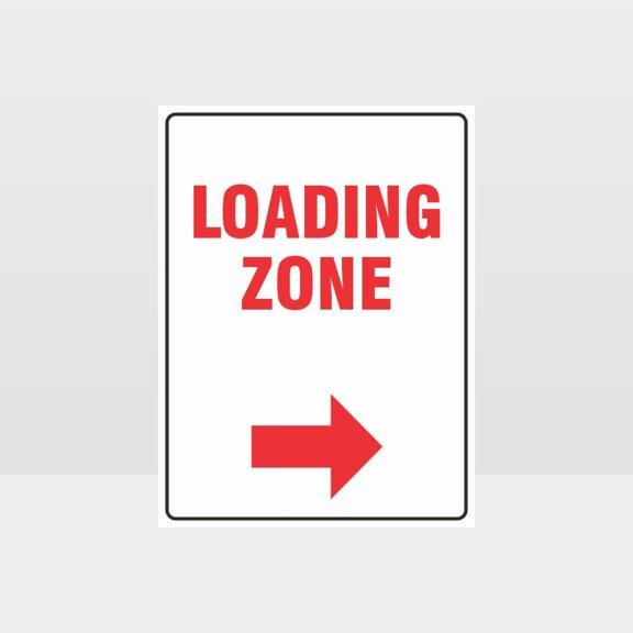 Loading Zone Right Arrow Sign - Traffic Metal Tin Sign 12x8 Inch