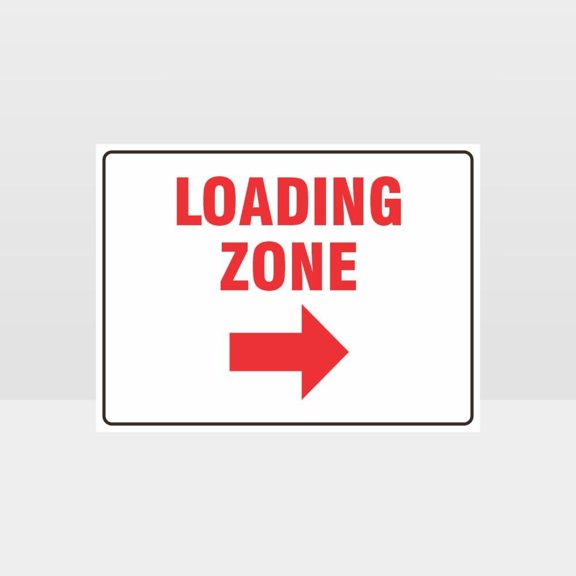 Loading Zone Right Arrow Sign - Traffic Metal Tin Sign Alternative 12x8 Inch