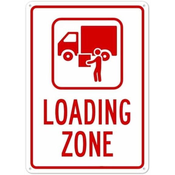 Loading Zone With Graphic Sign Parking Signs Metal Safety Sign NO.29146 Metal Safety Tin Sign 8x12 Inch - Clear Warning for Home & Business Use