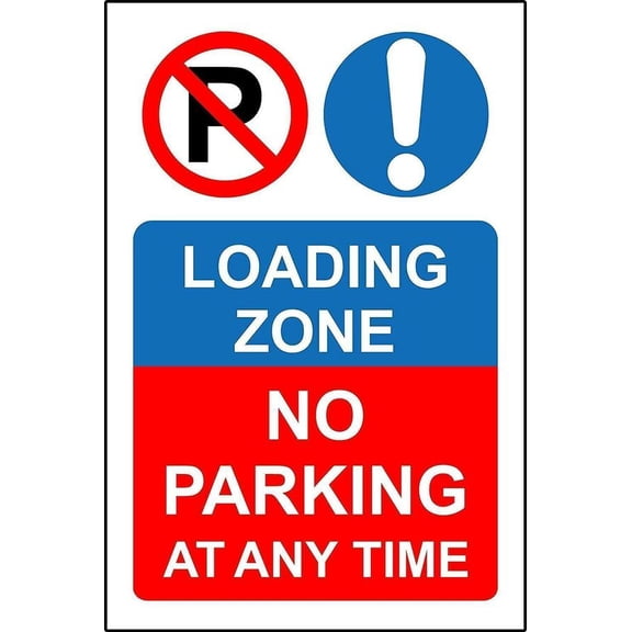 Loading zone no parking at any time metal park safety sign Size: 16 x 12 Inch