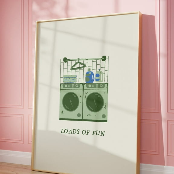 Loads Of Fun Print Funny Laundry Sign Laundry Room Decor Laundromat Poster Cute Quote Art Laundry Room Wall Art 1 Print UNFRAMED PAPER POSTER, Home Decor, Vintage Gift, Living Room Dercor