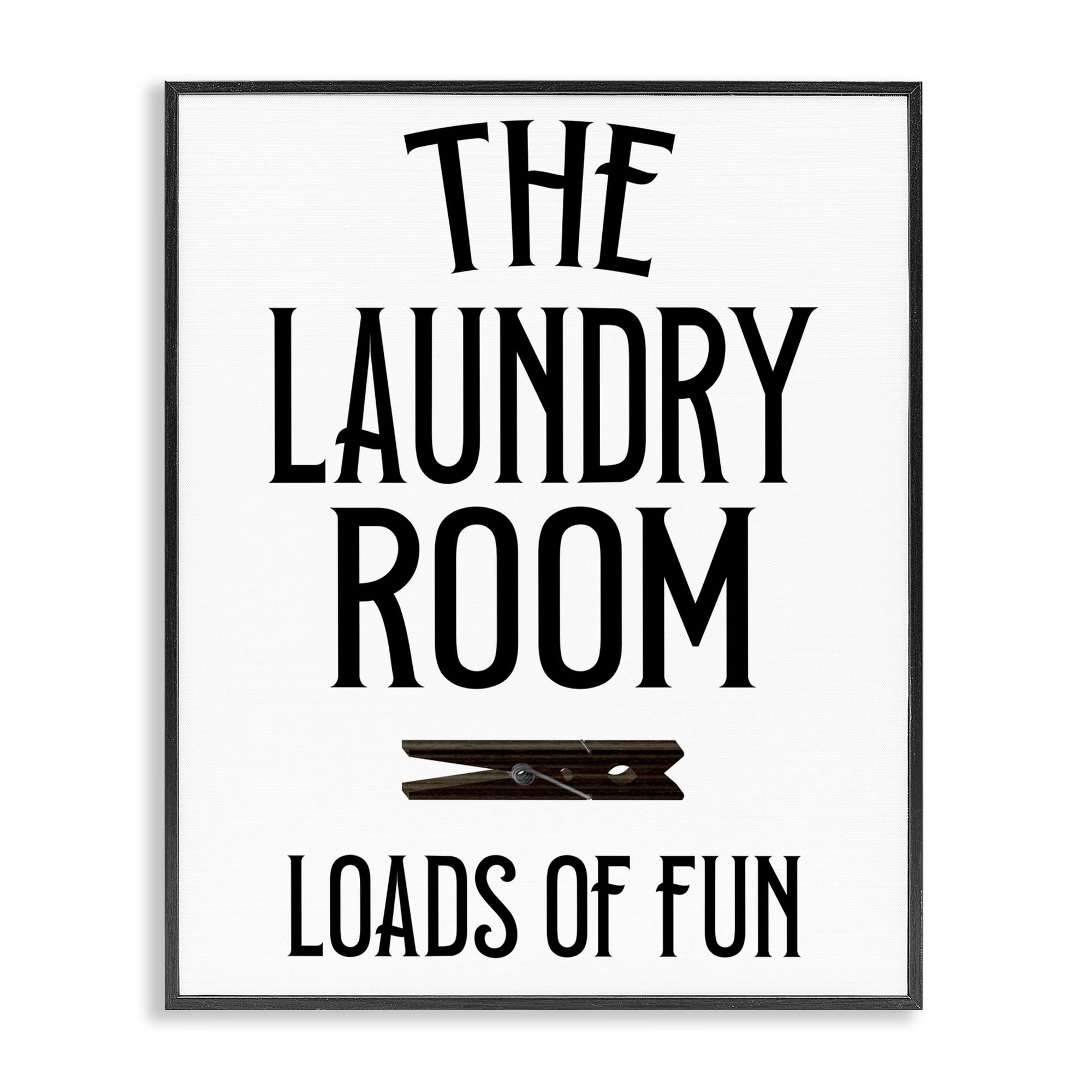 Loads Of Fun Clothespin Black Framed Giclee Art, design by Kim Allen