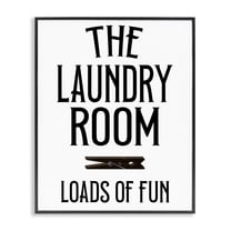 Loads Of Fun Clothespin Black Framed Giclee Art, design by Kim Allen