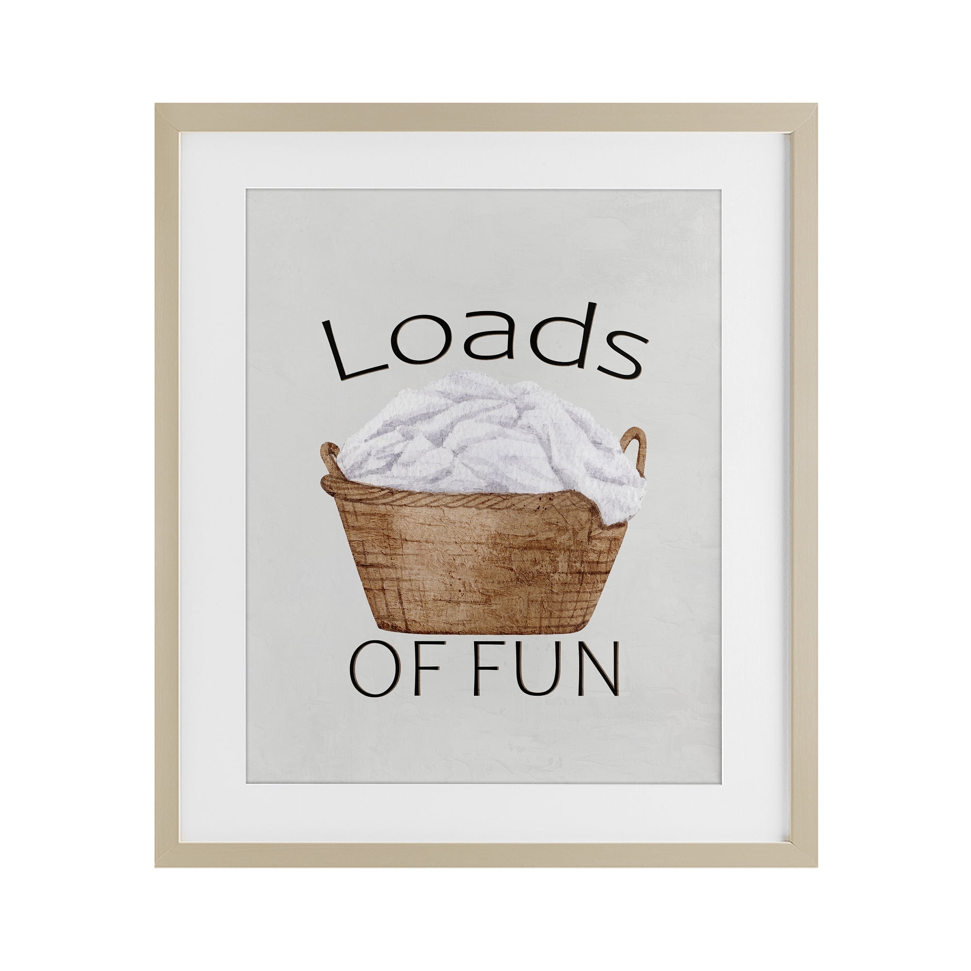 Loads Of Fun Laundry Basket Birch Framed Print Under Glass, design by Kim Allen