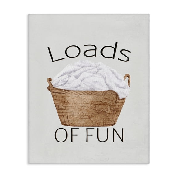 Loads Of Fun Laundry Basket Canvas Wall Art, design by Kim Allen