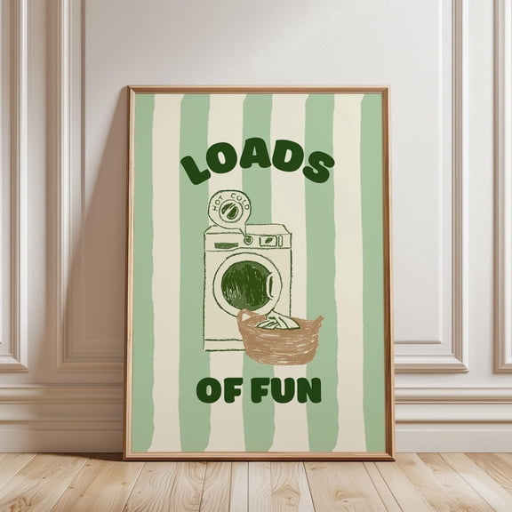 Loads Of Fun Laundry Rules Wall Art Print, Unframed Paper Poster 8x10in