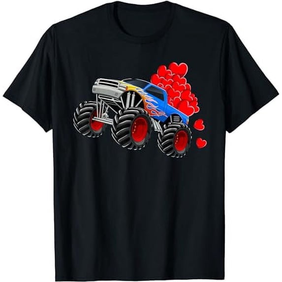 Loads Of Love - Monster Truck Valentine's Day Gift Boys Kids T-Shirt