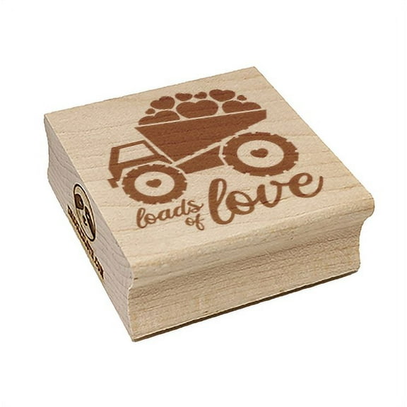 Loads of Love Construction Truck Valentine's Day Square Rubber Stamp Stamping Scrapbooking Crafting - Medium 1.75in