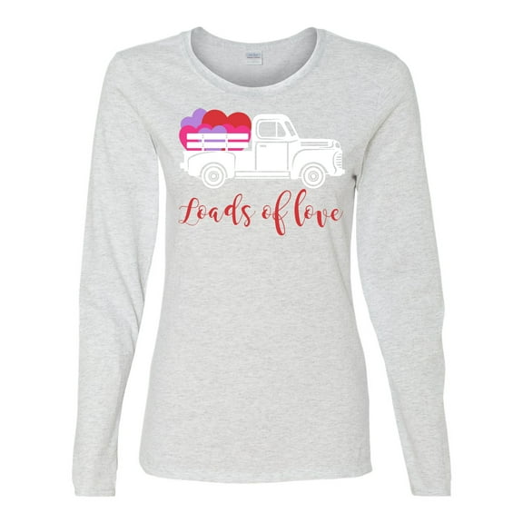 Loads of Love Valentine's Day Women's Long Sleeve Shirt-Ash-Medium