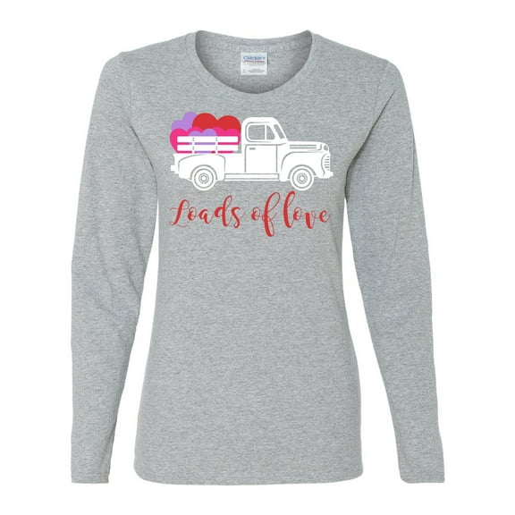 Loads of Love Valentine's Day Women's Long Sleeve Shirt-Sports Grey-Small