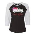 thumbnail image 1 of Loads of Love Valentine's Day Women's Raglan 3/4 Sleeve Shirt-Solid Black/White-Medium, 1 of 4