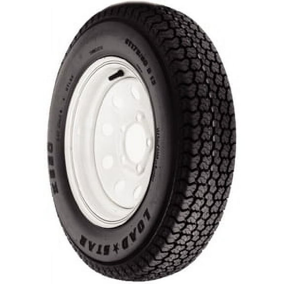 Loadstar 13 Bias Tire Wheel Assembly ST175/80D13 B/5-Hole Modular White w/Stri