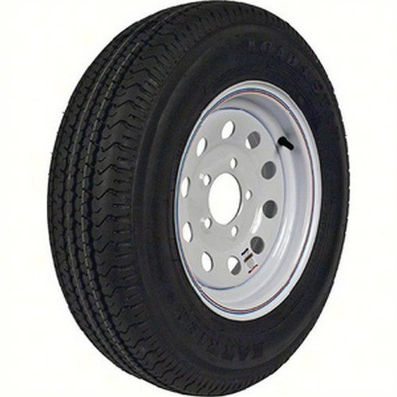 Loadstar 31977 13" ST175/80R-13 KR03 Radial Tire & White with Stripe Modular Wheel (Rim) Assembly with 1480 lb. Max Load Max Load