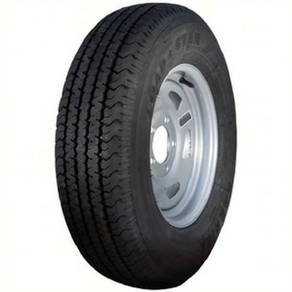 Loadstar 32183 14" ST215/75R-14 KR03 Radial Tire & Chrome Directional Wheel (Rim) Assembly with 1870 lbs. Max Load Max Load