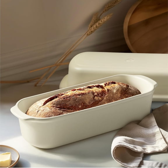 Loaf Dish with Lid - Ceramic Bakeware Tin for Baking Homemade Loaves - Stoneware Bread Pan for Oven - Dishwasher Safe and Easy to Clean - 34 cm x 13.5 cm (13.4" x 5.3")
