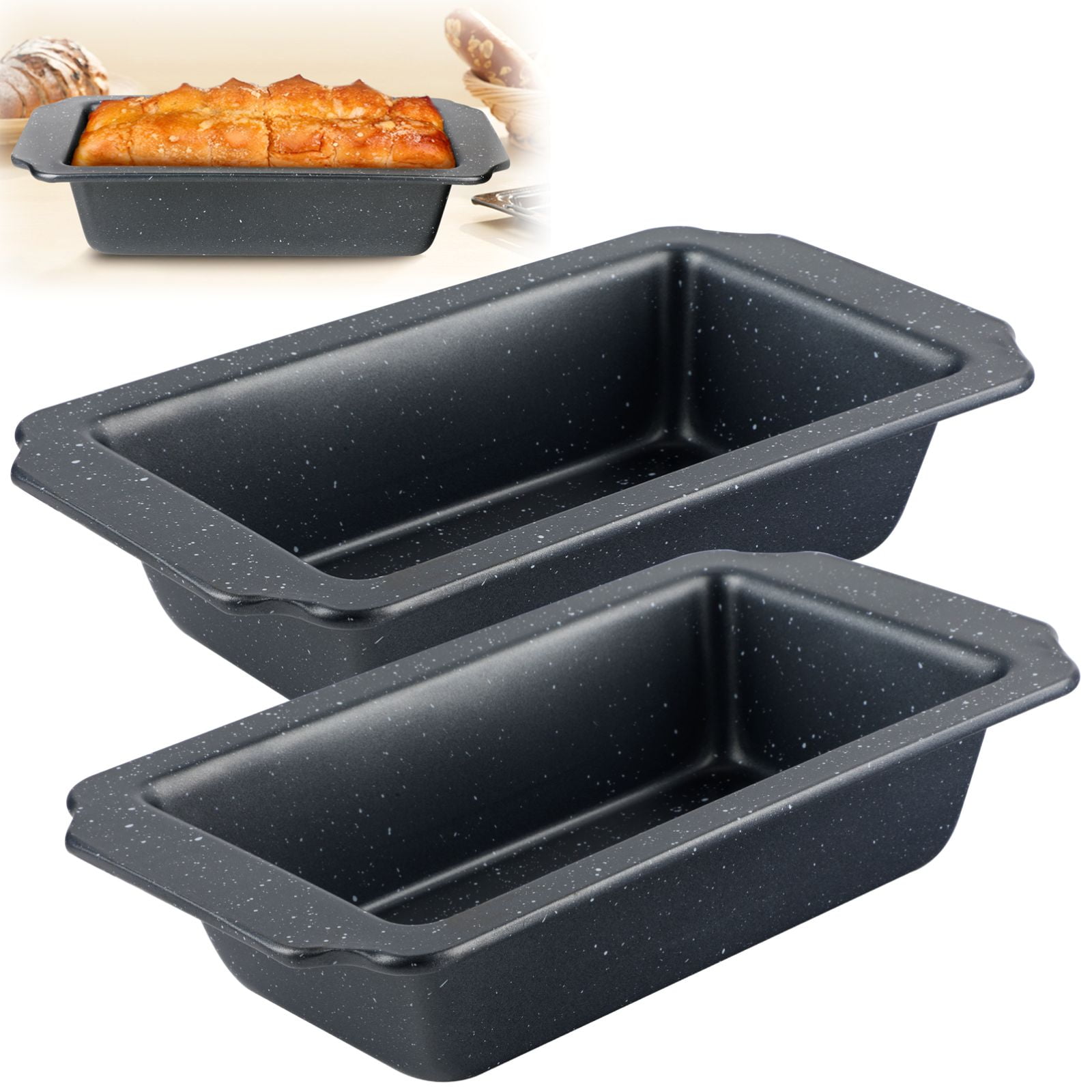 Loaf Pan, 2 Pcs Carbon Steel Bread Baking Mold, Nonstick Toast Mold