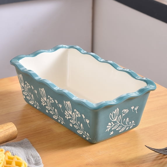 Wisenvoy Ceramic Loaf Pan, Blue Green, Nonstick Bakeware for Bread ...