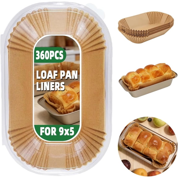 Loaf Pan Liners,360Pcs Parchment Paper Liners for Baking Bread 9x5 Inch,Non-Stick Parchment Bread Liners, Disposable Pan Liners for Baking