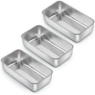 Set of 3 Breading Pans, Stainless Steel Breading Set for Marinating Meat,  Chicken, Fish, Food Prep Trays, Coating Trays Can Be Used to Baking Cake,  Oven Safe 