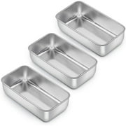 Loaf Pan Set of 3, VeSteel 9x5 Inch Bread Pans, Stainless Steel Loaf Toast Baking Pans For Bread Meatloaf Lasagna Cake, Healthy & Non Toxic,Deep Side & Smooth Roll, Oven & Dishwasher Safe