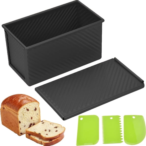 Loaf Pan With Lid Bread Pans For Baking Steel Loaf Pan Non Stick Sandwich Bread Loaf Pan For Oven 1lb Dough Capacity,Bakeware
