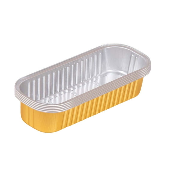 Loaf Pans, Disposable Rectangle Aluminum Tin Foil Pans, Loaf Cake Pan for Baking, , Picnics, Gifts, 200 ML/6.8 oz, 5 Pcs, 6.53x2.51x1.22"