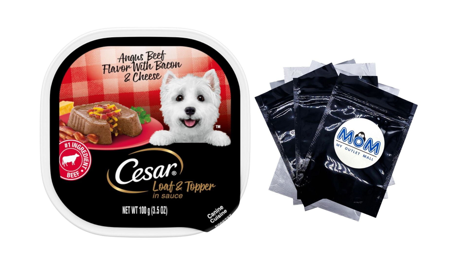 Loaf & Topper in Sauce Angus Beef with Bacon & Cheese Dog Food 1 pack