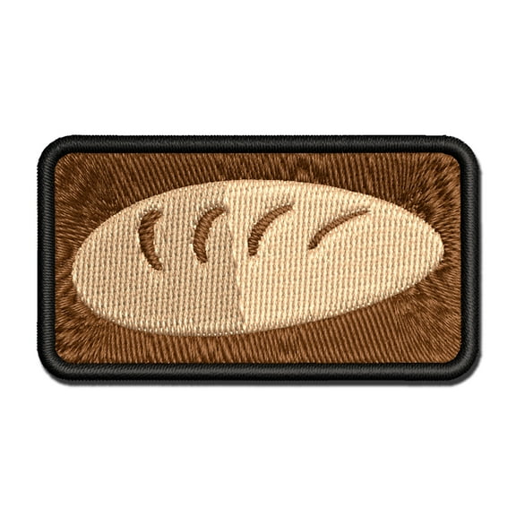 Loaf of Bread Doodle Applique Multi-Color Embroidered Hook & Loop Patch - 3 Inch Medium