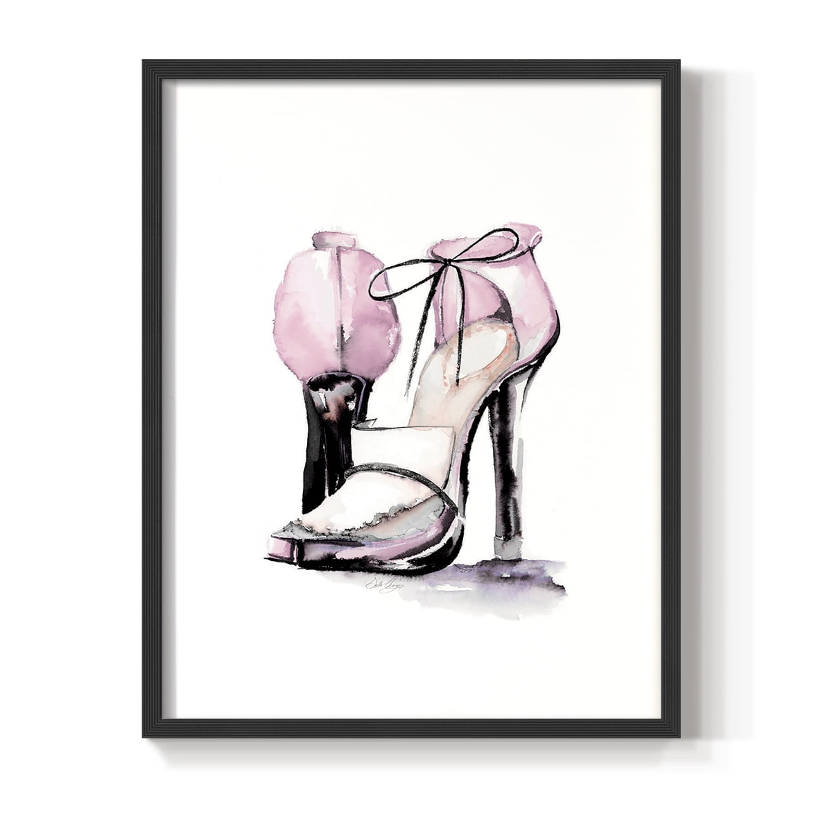 Loafer Heel in Black Solid Wood 22 x 28 Framed Print