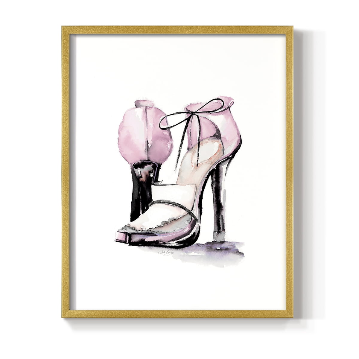 Loafer Heel in Gold Solid Wood 16 x 20 Framed Print
