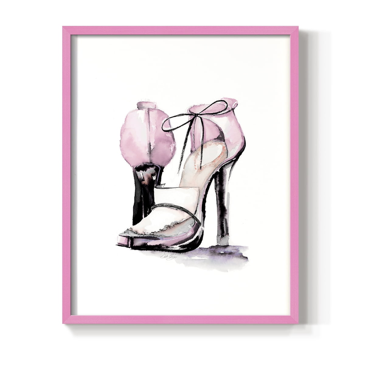 Loafer Heel in Pink Solid Wood 11 x 14 Framed Print