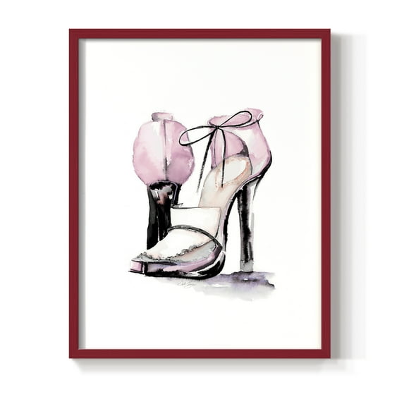 Loafer Heel in Red Solid Wood 8 x 10 Framed Print